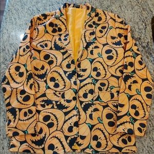 Halloween jacket blazer jack o lantern men’s medium like new holiday fun!